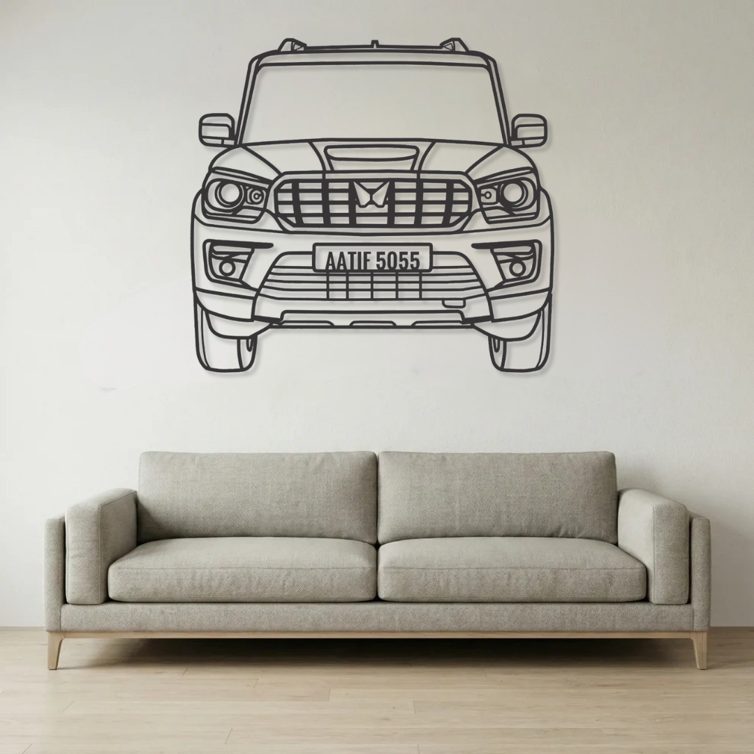 Mahindra Scorpio Classic Front Metal Wall Frame (New Shape) - Wallstks
