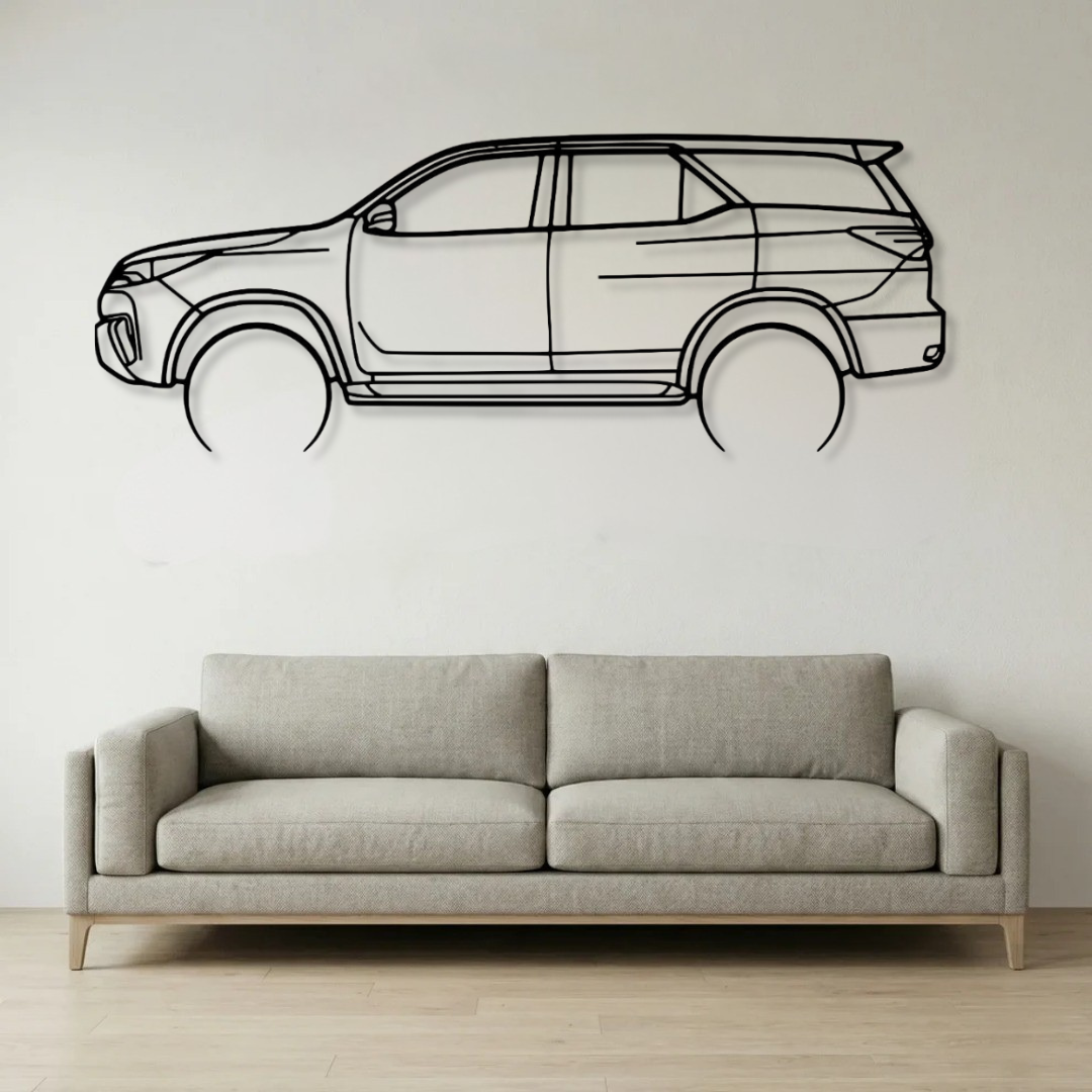 Toyota Fortuner Side View Metal Wall Frame - Wallstks
