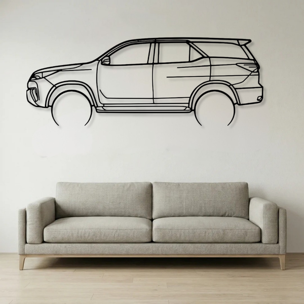 Toyota Fortuner Side View Metal Wall Frame - Wallstks